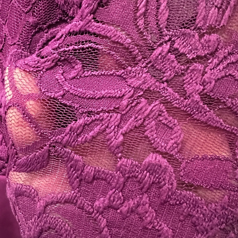 🆕 💜 NWT AFRM LA Off-the-Shoulder Purple Lace Bodysuit | Women’s Size S/P - Picture 5 of 7